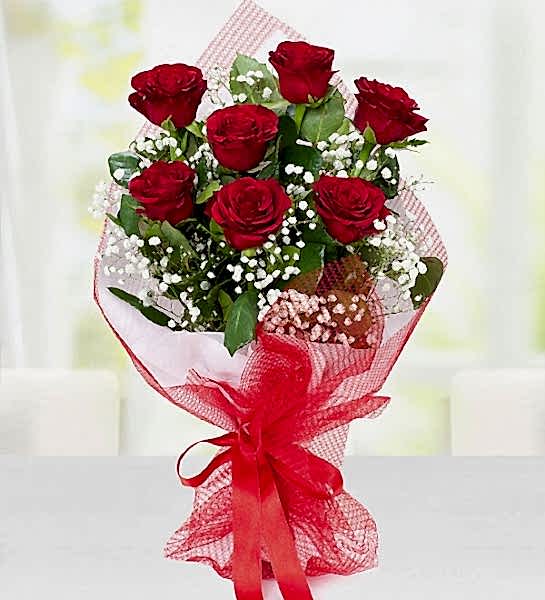 7 Adet Kırmızı Gül Buketi