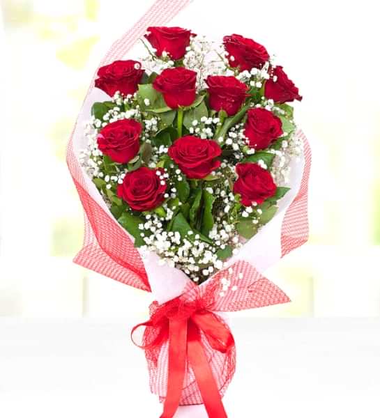 11 Adet Kırmızı Gül Buketi